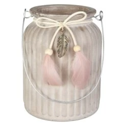 Windlicht - Federn - Aus Glas - Ca. 11 X 14,5 Cm 7 Windlicht - Federn - Aus Glas - Ca. 11 X 14,5 Cm -Saisonale Dekorationen 229872 1