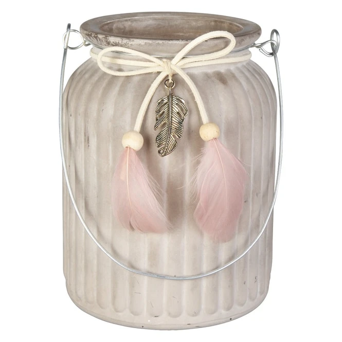 Windlicht - Federn - Aus Glas - Ca. 11 X 14,5 Cm 5 Windlicht - Federn - Aus Glas - Ca. 11 X 14,5 Cm – Bild 3