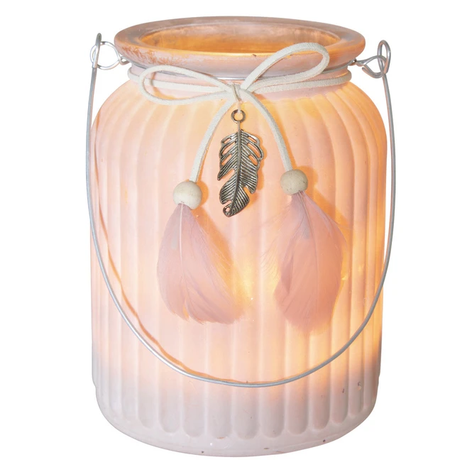 Windlicht - Federn - Aus Glas - Ca. 11 X 14,5 Cm 3 Windlicht - Federn - Aus Glas - Ca. 11 X 14,5 Cm