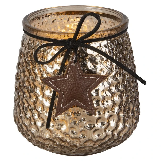 Teelichtglas - Stern - Ca. 9,5 X 10 Cm 3 Teelichtglas - Stern - Ca. 9,5 X 10 Cm