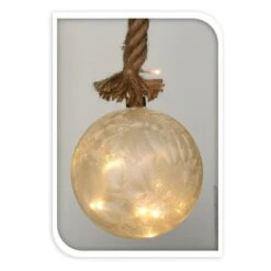 LED-Kugel - Aus Glas - Ø = Ca. 12 Cm - Weiß -Saisonale Dekorationen 230001 2