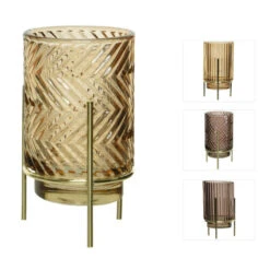 Teelichtglas - Ca. 9 X 15,5 Cm - 1 Stück - Braun 10 Teelichtglas - Ca. 9 X 15,5 Cm - 1 Stück - Braun -Saisonale Dekorationen 230015 8720093381238 kaemingk teelichthalter auf fuss 00