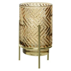 Teelichtglas - Ca. 9 X 15,5 Cm - 1 Stück - Braun 13 Teelichtglas - Ca. 9 X 15,5 Cm - 1 Stück - Braun -Saisonale Dekorationen 230015 8720093381238 kaemingk teelichthalter auf fuss 01