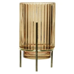 Teelichtglas - Ca. 9 X 15,5 Cm - 1 Stück - Braun 11 Teelichtglas - Ca. 9 X 15,5 Cm - 1 Stück - Braun -Saisonale Dekorationen 230015 8720093381238 kaemingk teelichthalter auf fuss 02