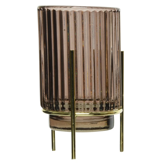 Teelichtglas - Ca. 9 X 15,5 Cm - 1 Stück - Braun 4 Teelichtglas - Ca. 9 X 15,5 Cm - 1 Stück - Braun – Bild 2