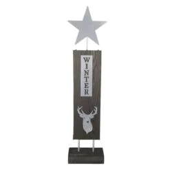 Standdeko - Stern - Aus Holz - Ca. 18 X 8,5 X 73 Cm