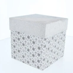 Geschenkbox Schneeflocke Silber - Ca. 14 X 14 X 14 Cm