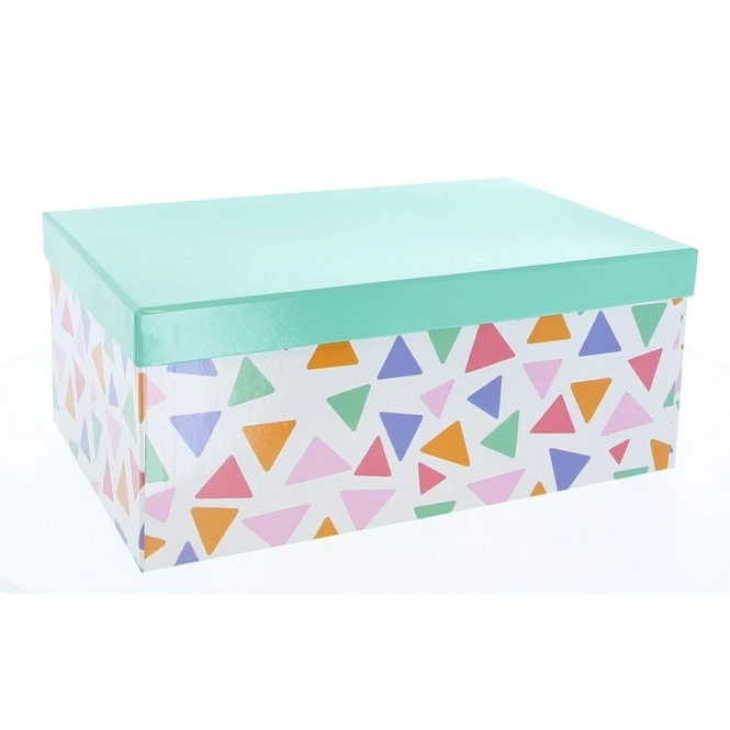 Geschenkbox - M - Dreiecke Mint - Aus Papier - Ca. 24 X 15,5 X 9,5 Cm 3 Geschenkbox - M - Dreiecke Mint - Aus Papier - Ca. 24 X 15,5 X 9,5 Cm