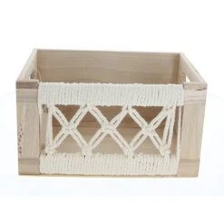 Box - Geflochtene Seiten - Aus Holz - Ca. 30 X 20 X 16 Cm
