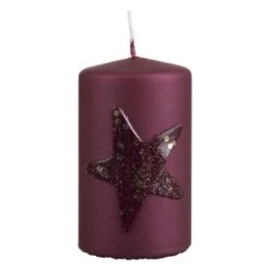 Stumpenkerze - Noel - Ca. 6 X 10 Cm - Dunkelrot