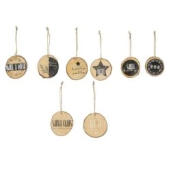 Out Of The Blue Dekohänger - Scheiben - Aus Holz - Ca. 15 X 7 Cm - 8 Stück -Saisonale Dekorationen 231581 1