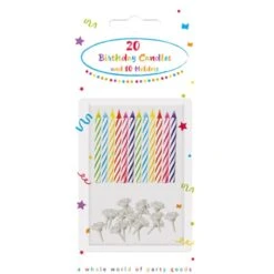 Procos Geburtstagskerzen - Inkl. Halter - 20 Stück -Saisonale Dekorationen 233505 02