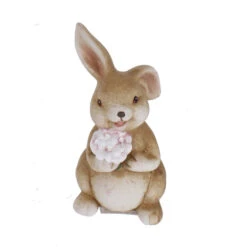 Hase Mit Blumen - Aus Keramik - Ca. 7 X 6 X 12 Cm - 1 Stück -Saisonale Dekorationen 233862 4016096423483 2