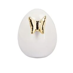 Deko-Ei Mit Schmetterling - Aus Dolomit - Ca. 8 X 7 X 8,5 Cm