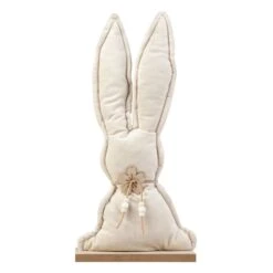 Dekofigur Hase - Aus Textil Und Holz - Ca. 19 X 6 X 39 Cm