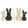 Standdeko - 5 Hasen - Aus Holz - Ca. 30 X 2 X 14,5 Cm -Saisonale Dekorationen 234650 4016096426187 mica living 5 hasen braun schwarz weiss 01