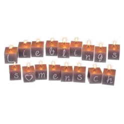 Out Of The Blue Kerzen - Lieblingsmensch - Ca. 3 X 3 X 3 Cm - 16-teilig - 1 Set -Saisonale Dekorationen 234656 05