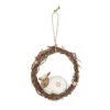Dekohänger - Kranz Mit Schaf - Braun/weiß/rosa - Aus Holz - Ca. 14 X 14 Cm -Saisonale Dekorationen 234707 4016096426705 mica living dekohaenger kranz mit schaf weiss 01