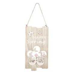 Dekohänger - Happy Spring - Aus Holz - Ca. 15 X 0,5 X 29,5 Cm