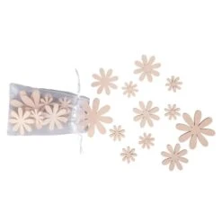 Streudeko - Blumen - Aus Holz - Ca. 3/5/7 Cm - 20 Stück -Saisonale Dekorationen 235124 4016096427887 mica living streudeko blumen rosa 02