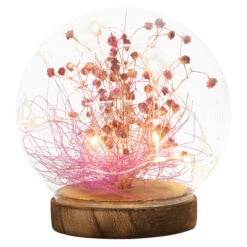 LED-Kugel - Blumen - Aus Glas - Ø = Ca. 12 Cm - Lila