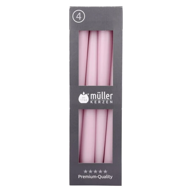 Spitzkerzen - Ca. 2 X 24,5 Cm - Rosa - 4 Stück 3 Spitzkerzen - Ca. 2 X 24,5 Cm - Rosa - 4 Stück