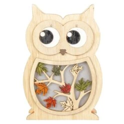 LED-Eule - Aus Holz - Ca. 11 X 5 X 16 Cm