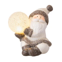 Nikolaus Mit LED-Kugel- Aus Keramik - Ca. 11,5 X 11,5 X 13 Cm - 1 Stück -Saisonale Dekorationen 238490 4016096435523 mica living weihnachtsmann 021