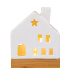 Keramik-Haus Mit LED-Beleuchtung - Ca. 11,5 X 6,5 X 14 Cm -Saisonale Dekorationen 238527 4016096435684 mica living haus 02