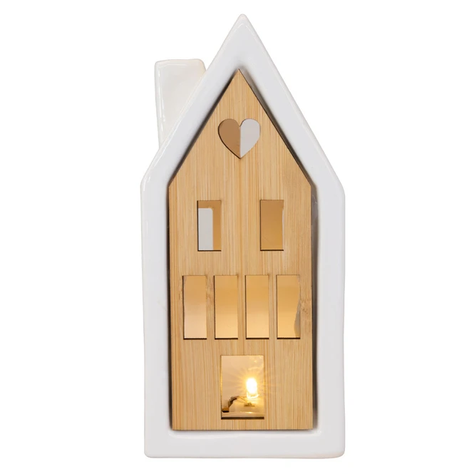 Keramik-Haus Mit LED-Beleuchtung - Ca. 8,5 X 8 X 18,5 Cm 4 Keramik-Haus Mit LED-Beleuchtung - Ca. 8,5 X 8 X 18,5 Cm – Bild 2