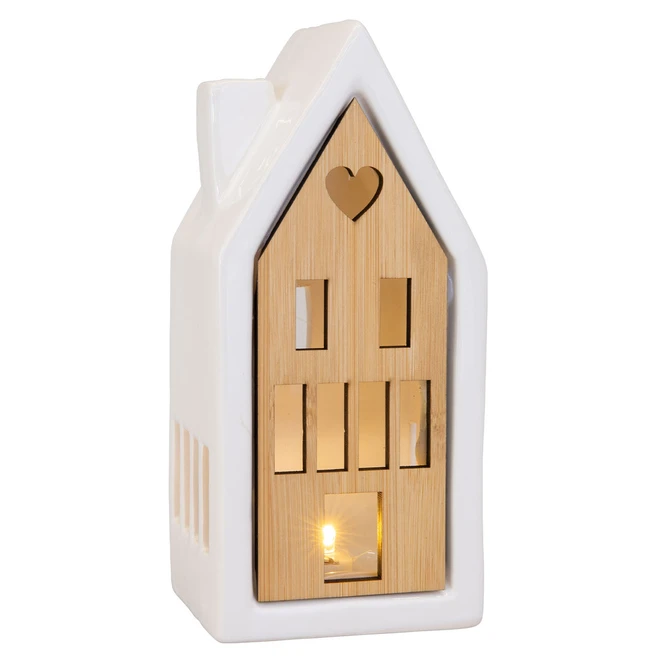 Keramik-Haus Mit LED-Beleuchtung - Ca. 8,5 X 8 X 18,5 Cm 3 Keramik-Haus Mit LED-Beleuchtung - Ca. 8,5 X 8 X 18,5 Cm