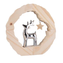 Standdeko - Hirsch - Aus Holz - Ca. 24 X 4 X 24 Cm