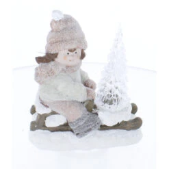 Winterkind Mit LED Baum - Ca. 16,5 X 10,5 X 20 Cm - 1 Stück