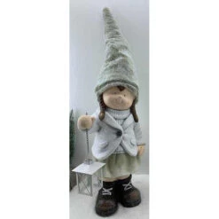 Mädchen Stehend Mit Laterne - Ca. 24 X 14 X 72 Cm