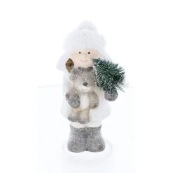 Winterkind Mit Baum Und LED - Ca. 10,5 X 8,5 X 19 Cm - 1 Stück