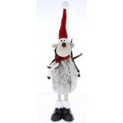 Rentier Stehend Braun/rot - Ca. 18 X 13 X 55 Cm