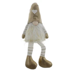 Wichtel Sitzend Gold/weiß - Ca. 22 X 15 X 60 Cm