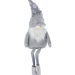 Wichtel Grau/silber Mit LED - Ca. 19 X 14 X 62 Cm