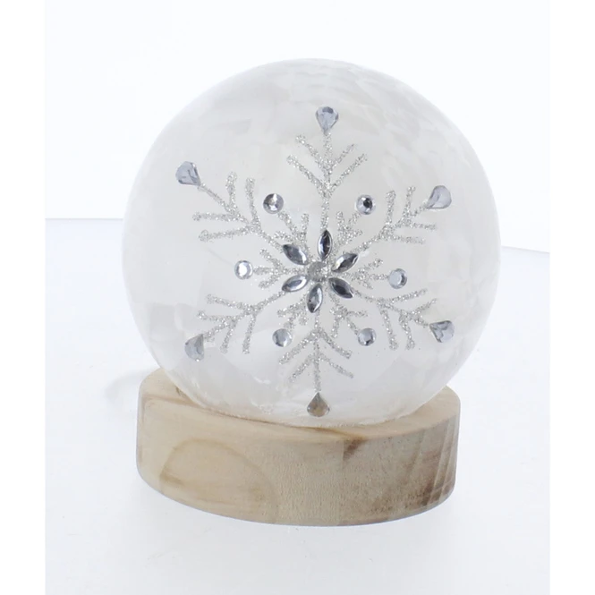 Kugel - Schneeflocke Mit LED - Ca. 10 X 10 X 9 Cm 3 Kugel - Schneeflocke Mit LED - Ca. 10 X 10 X 9 Cm