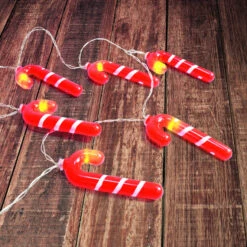 Lichterkette Zuckerstangen - Mit 10 LED - Ca. 165 Cm