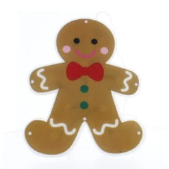 Fensterbild Lebkuchenmann Mit LED - Ca. 23 X 30 Cm