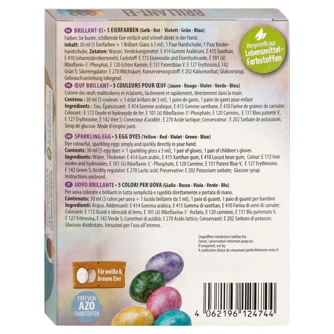 Eierfarben - Brillant-Ei - Schillernder Glanz - 5 Farben 3 Eierfarben - Brillant-Ei - Schillernder Glanz - 5 Farben
