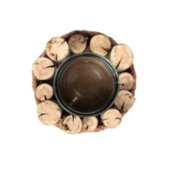 Windlicht Rund - Ca. 18 X 18 X 11 Cm 7 Windlicht Rund - Ca. 18 X 18 X 11 Cm -Saisonale Dekorationen 239031 4016096438234 mica living windlicht rund braun 03