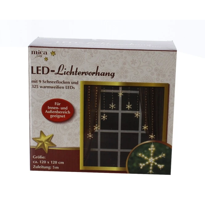 LED Schneeflockenvorhang - Ca. 120 X 120 Cm 3 LED Schneeflockenvorhang - Ca. 120 X 120 Cm