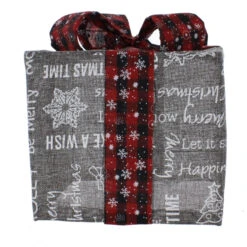 Geschenkbox Braun/rot Mit LED - Ca. 20 Cm