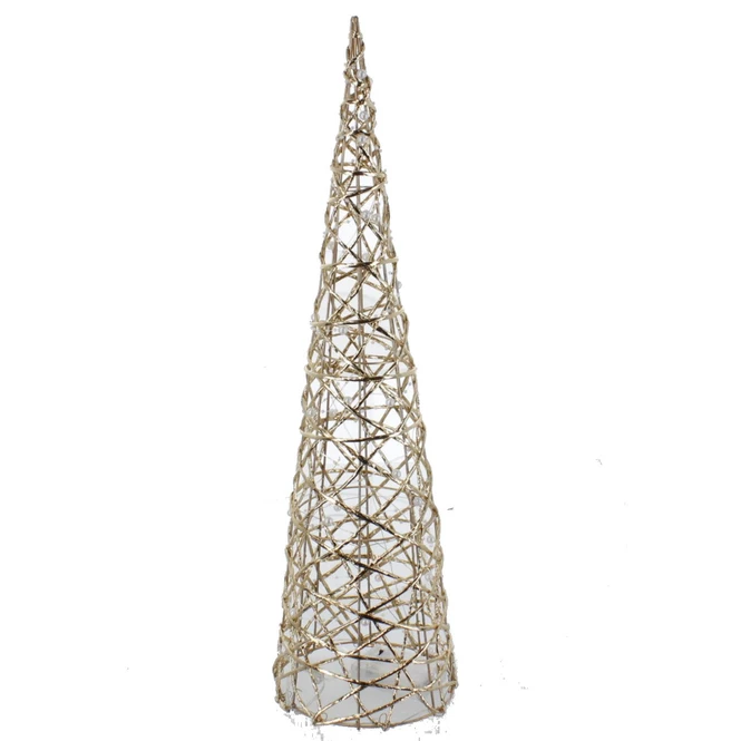 Kegel Gold Mit LED - Ca. 60 Cm 3 Kegel Gold Mit LED - Ca. 60 Cm