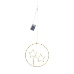 Dekohänger - Ring Mit Sternen - Mit LED - Ca. 30 X 31 Cm