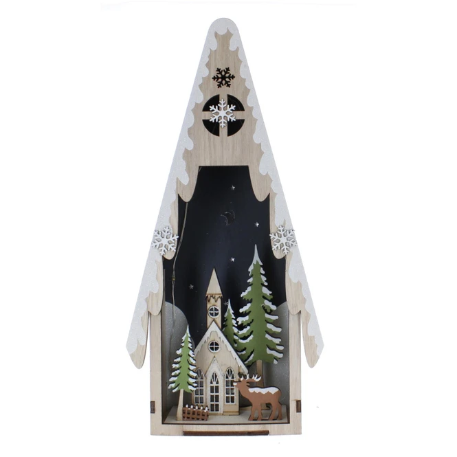 Haus Mit Winterdorf Und LED - Ca. 19 X 8,5 X 41cm 3 Haus Mit Winterdorf Und LED - Ca. 19 X 8,5 X 41cm