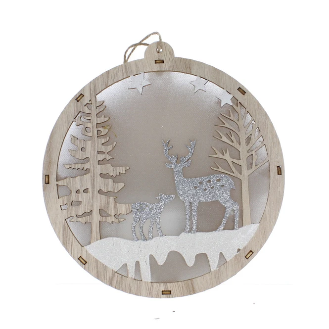 Dekohänger Rund Mit LED - Ca. 20 X 3 X 21 Cm 3 Dekohänger Rund Mit LED - Ca. 20 X 3 X 21 Cm