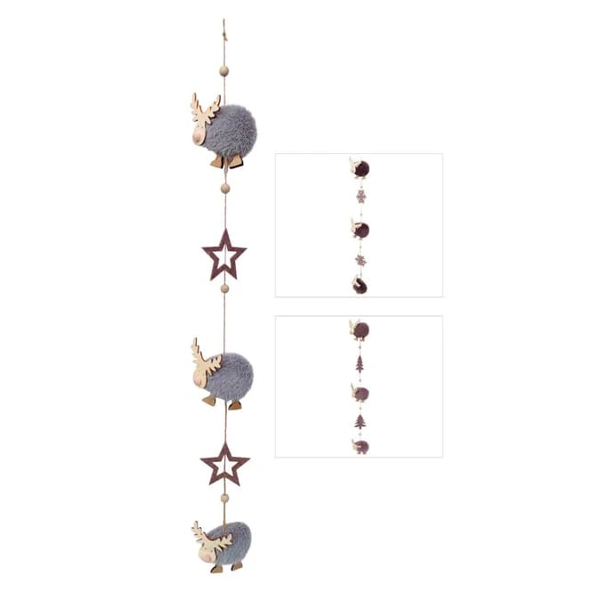 Girlande - Rentiere - Aus Holz - 10 X 90 Cm - 1 Stück 4 Girlande - Rentiere - Aus Holz - 10 X 90 Cm - 1 Stück – Bild 2